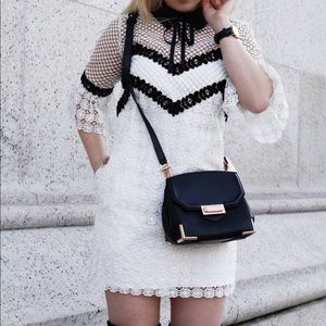 Self-Portrait Petal Monochrome Mini Dress